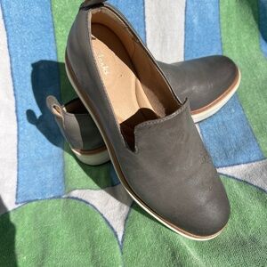 Clark’s leather slip on shoes